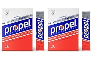 GARIZZE Propel Powder Packets, Watermelon With Electrolytes, Vitamins and No Sugar, 20 Count (Pack of 2) - Packaging May Vary