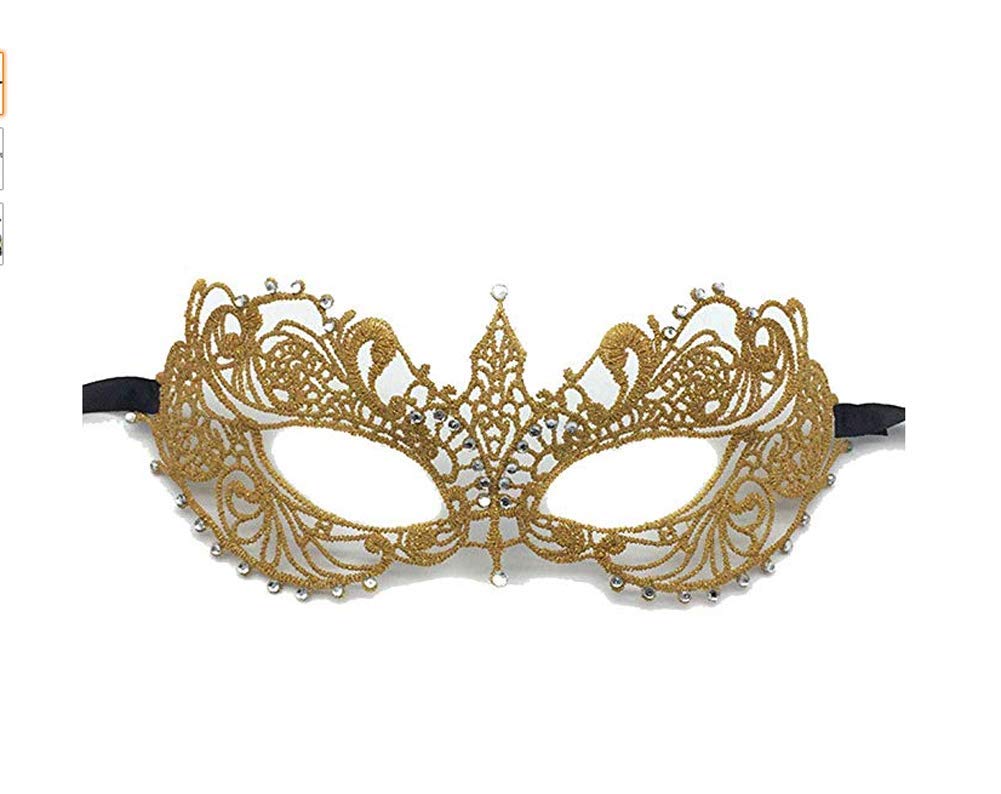 Buy Brikivits Women S Lace Eye Mask Masquerade Ball Gown Costumes Fancy Dress Gold Online At Low Prices In India Amazon In