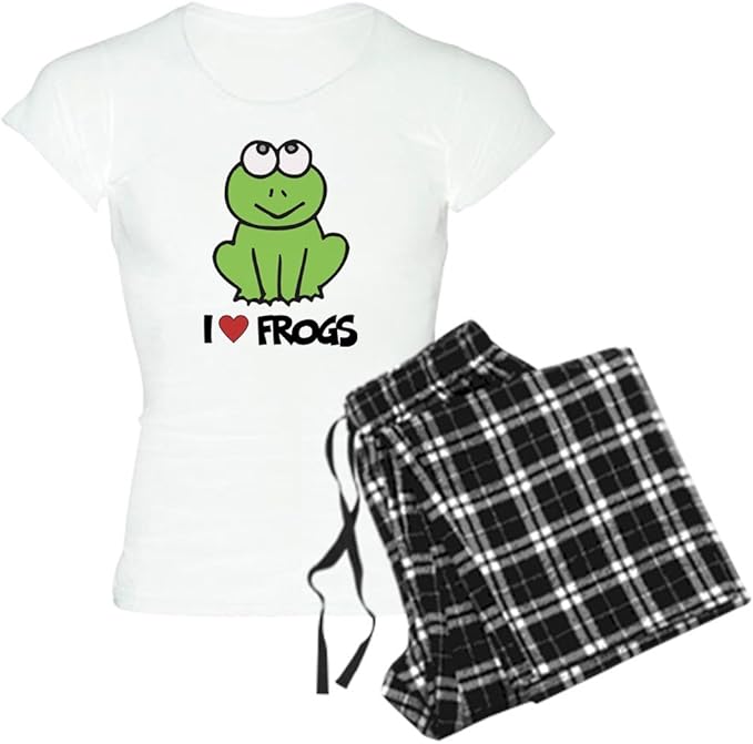 CafePress I Love Frogs Womens Novelty Cotton Pajama Set