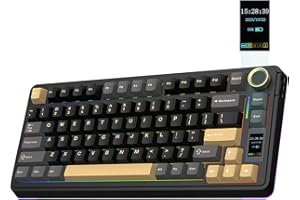 EPOMAKER X Aula EA75 MAX Wireless Gaming Keyboard with Screen & Knob, 5000mAh, Hot-Swap, Lubed Switches, RGB Backlit, Creamy 
