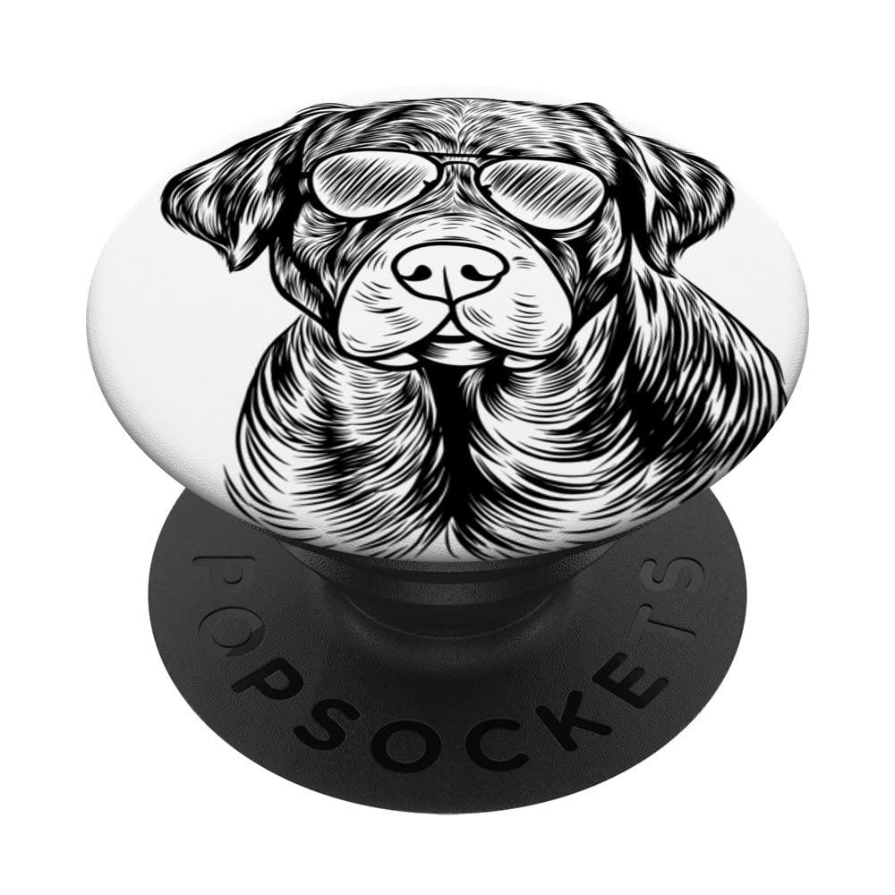 Line Art Labrador Retriever Portrait Lab Owner PopSockets Swappable PopGrip