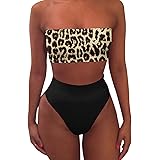 Pink Queen Women's Removable Strap Wrap Pad Cheeky High Waist Bikini Set Swimsuit