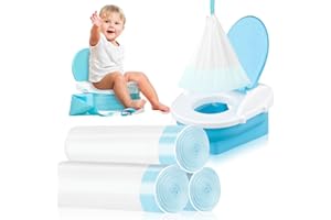 ANYUMOCZ 120 Pack Potty Chair Liners with Drawstring,Disposable Training Toilet Seat Potty Bags for Kids Toddlers Outdoors Travel(17.3x9.4 inch)