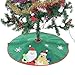 Ohuhu Santa and Reindeer Christmas Tree Skirt, 36-Inch, Green