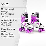 Osprey Kids Quad Skates Adjustable Sizing Purple 4 Wheel Safety Straps view 6