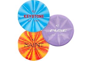 D·D DYNAMIC DISCS Latitude 64 Retro Burst Disc Golf Starter Set (3-Pack) - Disc Golf Discs Set for New to Intermediate Players | Includes Keystone, Fuse, Saint, Ballista | Grippy Base Plastic | Colors Vary