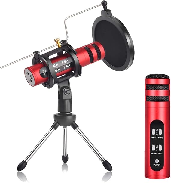 Voice Changer Microphone, Mini Recording Mic for Mobile Phone Tablet PC Computer with 3.5mm