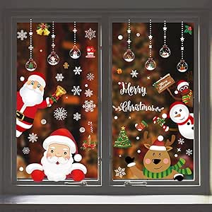 ACELEY Pegatinas navideñas para Ventana, Pegatinas para Pared, Ventana