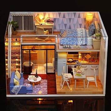 Amazon Com 3d Wooden Dollhouse Furniture Diy Miniature Model