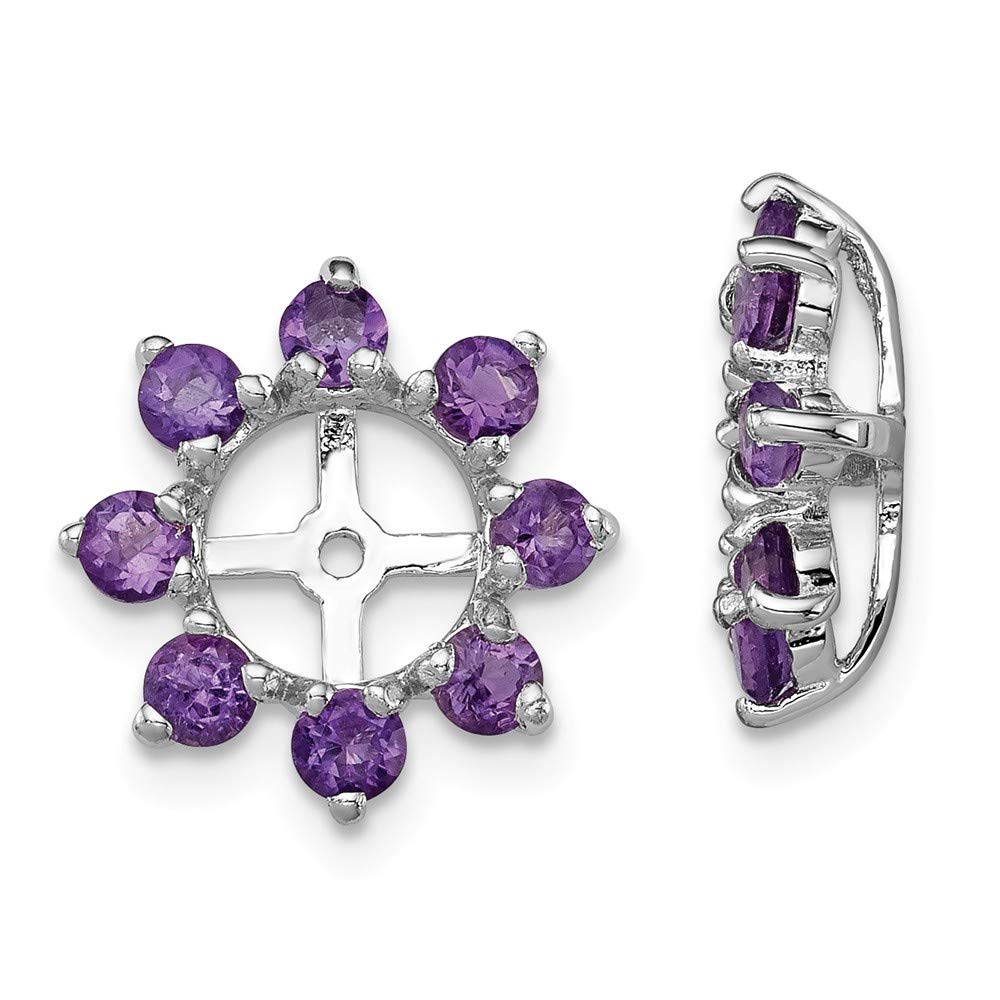 925 Sterling Silver Rhodium Amethyst Earring Jacket