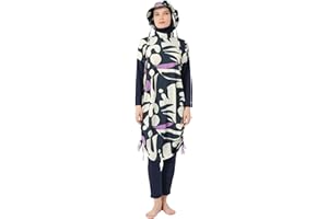 5 Piece Hijab Swimsuit for Women | Water Repellent Top, Leggings, Bonnet, Scarf and Bustier Burkini | Modest Women Clothing