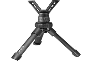 HUNTPAL Portable Tripod Rifle Shooting Rest for Table Bench Shooting Range Practice, Adjustable Compact Aluminum Construction Gun Rifle Rest, Shooting Stick Stand Gun Holder with 360° Rotation V Yoke