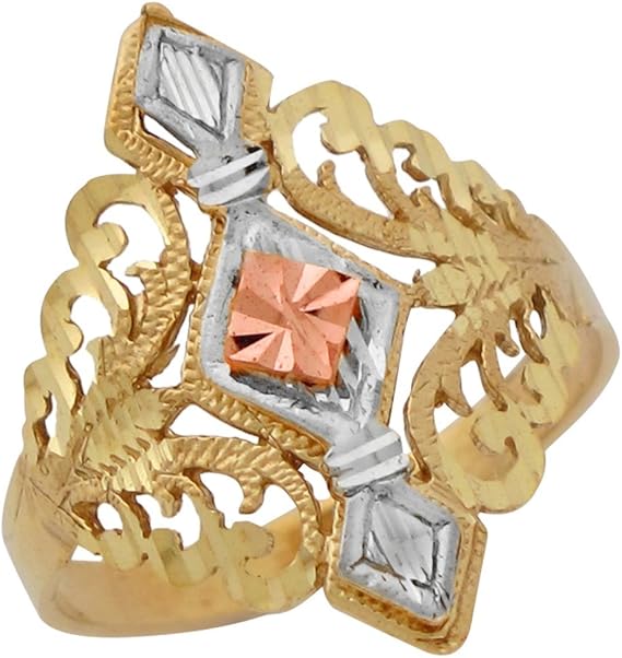 Jewelry Liquidation 14k TriColor Gold Spectacular Wide Top