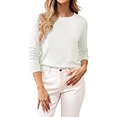 BAMBOO ISLAND Women's 100% Cotton Sweaters Long Sleeve Lightweight Knit Solid Soft Pullover Tops
