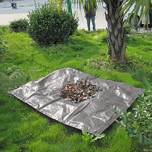 Toolman 9 x 12 Feet Gray Multi Purpose Waterproof Poly Tarp Cover 5 Mil Thick 8 x 8 Weave QTHT003A