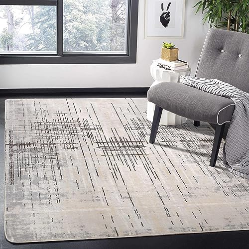 Leesentec Carpet Rug Modern Abstract Rugs for Living Room Short Pile Soft Carpet Bedroom Modern Large Area Rugs for Living Room Non-slip Carpet Floor Mat Home Decor (Beige Grey, 160 x 200 cm)