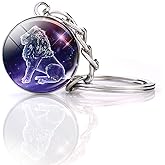 JWPavilion Zodiac 12 Constellations Charm Luminous Crystal Ball Pendant Key chain