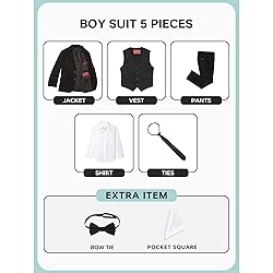 Marvelous World Boys Suits Set Slim Fit Black Size