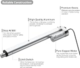Justech 12V Heavy-Duty Linear Actuator 330LBS 8in 200mm IP65 With Brackets view 5