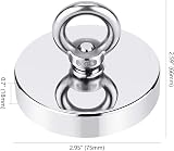 FINDMAG Magnetic Fishing Magnet 600 LBS 75 mm Neodymium Lift with Rope view 3