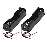 uxcell 2 Pcs Black 18650 Flat Tip Batteries Battery