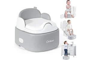 Orzbow 3-in-1 Potty Training Toilet, Detachable Baby Potty, As Toddler Toilet Seat, Chair, Step Stool for Boys & Girls 18+ Mo