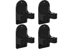 MCOMCE Broom Holder Wall Mount (Black 4 Count), Broom Holder, Broom and Mop Organizer Wall Hanging, Mop and Broom Holder Wall Mount, Broom Organizer Wall Mount for Home, Kitchen, Garage Storage