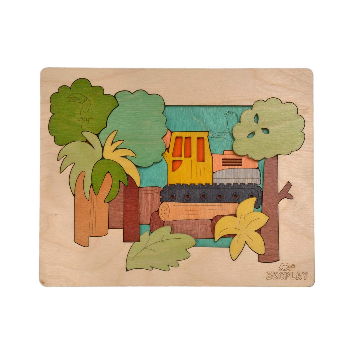 Rainforest Demolition Multilayered Wooden Puzzles for Kids | 24 Piece Jigsaw Puzzle for Kids | Learning Educational Toy and Gift for Boys Girls 3+ Years — image 1