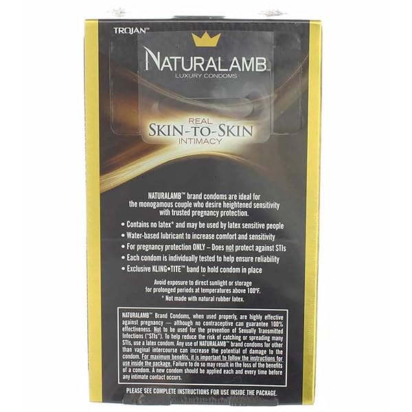 TROJAN NATURALAMB LUBRICATED LUXURY CONDOMS, 10 COUNT