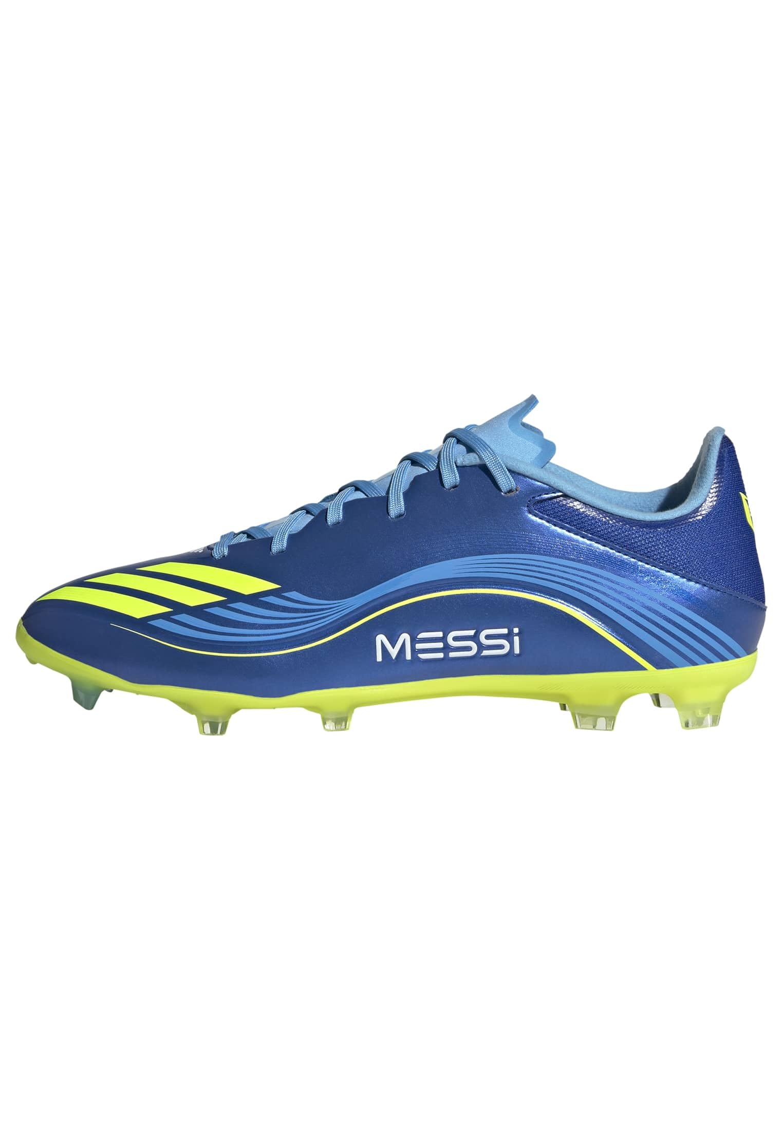 adidas Unisex-Adult F50 Messi League Firm Ground/Multi Ground, Team Royal Blue/Solar Yellow/Semi Blue Burst, 13