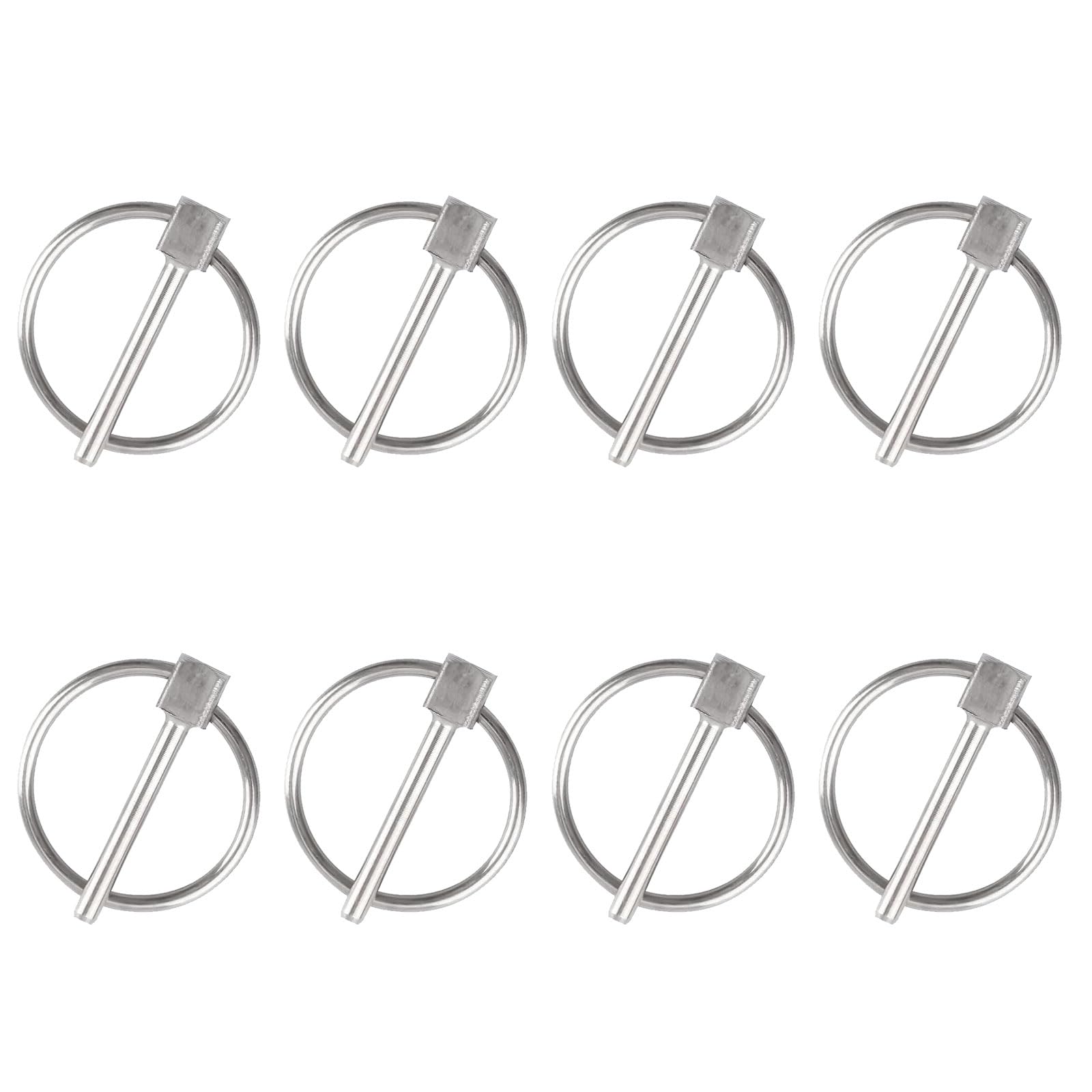 INCREWAY Lynch Pin,8PCS Dia 3mm Stainless Steel Round Safety Pins Trailer Lock Pin Retaining Pins Lynch Pin Fasteners for Track Farm Lawn