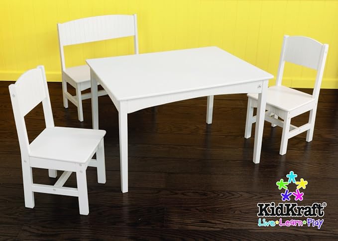 kidkraft nantucket table with bench and 2 chairs