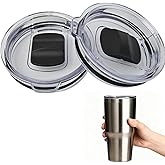 2PCS Tumbler Lid for Yeti 20 oz Tumbler, 10/24 oz Mug, and 10 oz Lowball & 25 oz Straw Mug, Travel Spill Proof Cup Lids Covers with Magnetic Slider Switch, BPA Free