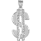 Claddagh Gold 925 Sterling Silver Bling Charm Dollar Sign Pendant