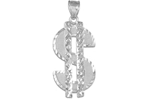 CLADDAGH GOLD Hip Hop Jewelry 925 Sterling Silver Bling Charm Dollar Sign Pendant