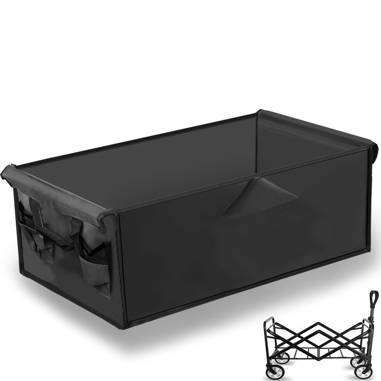 Photo 1 of Camping Cart Liner Foldable Wagon Cloth Pocket,Beach Cart Large Capacity Cloth Pocket,for Station Wagons Front and Rear Foldable Cloth Pockets,Replacement Cloth Bags Size fits Length24-30 Height7-11