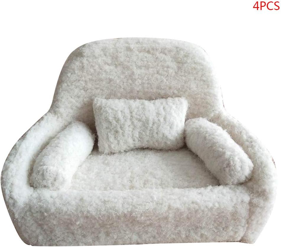 Kenrtuers 4 Pcs/Set Newborn Photography Props, Chair Decoration, Baby Posing Sofa Pillow Set