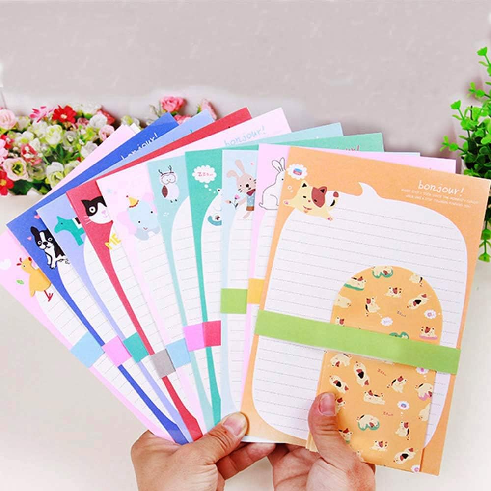 DxJ Stationary Paper and Envelopes Set 15 Envelopes 3.54 Inches x3.34