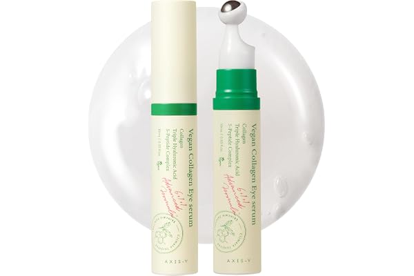 AXIS-Y Vegan Collagen Eye Serum with Triple Hyaluronic Acid & 5-Peptide Complex | Wrinkle Care, Fine Line Reduction, Brighten