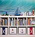 Clever Creations Nautical Mariner's Knot Collapsible Storage Organizer, Folding Cube for Bedroom & Living Room, Perfect Size for Books, Clothes, Electronics, & Gadgets, Sailor Theme, Red & White