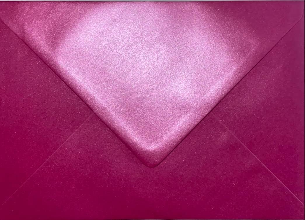 C5 Coloured Envelopes for A5 Greeting Cards Wedding Invitations Crafts Business Office Envelope 162mm x 229mm - Pack of 100 Envelopes (Pearl Fuchsia Pink)