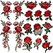 Tuodeal 15 Pieces Iron On Rose Patch Embroidered Flower Sew On Patch Applique