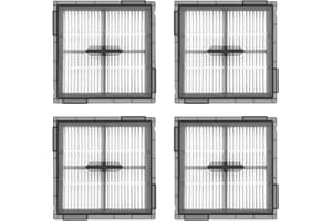 RROCHIO 4-Pack Replacement HEPA Filters Compatible with Roborock Q10 S5/Q10 S5+/Q10 X5/Q10 X5+ Robot Vacuum Cleaner | Replacement Washable Filters | Canister Filter Accessories Kit, Upright Filter