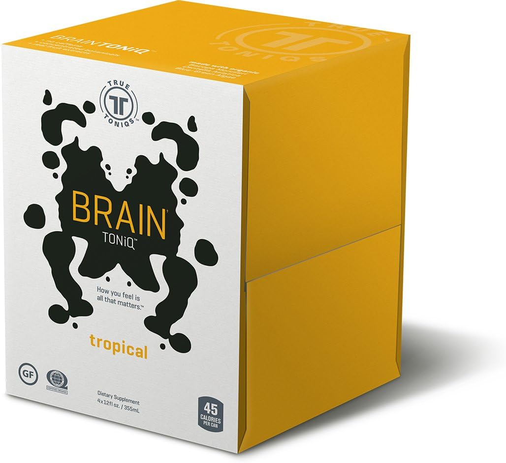 TRUE TONiQS Brain Toniq, Tropical, 12 Ounce (Pack of 4)