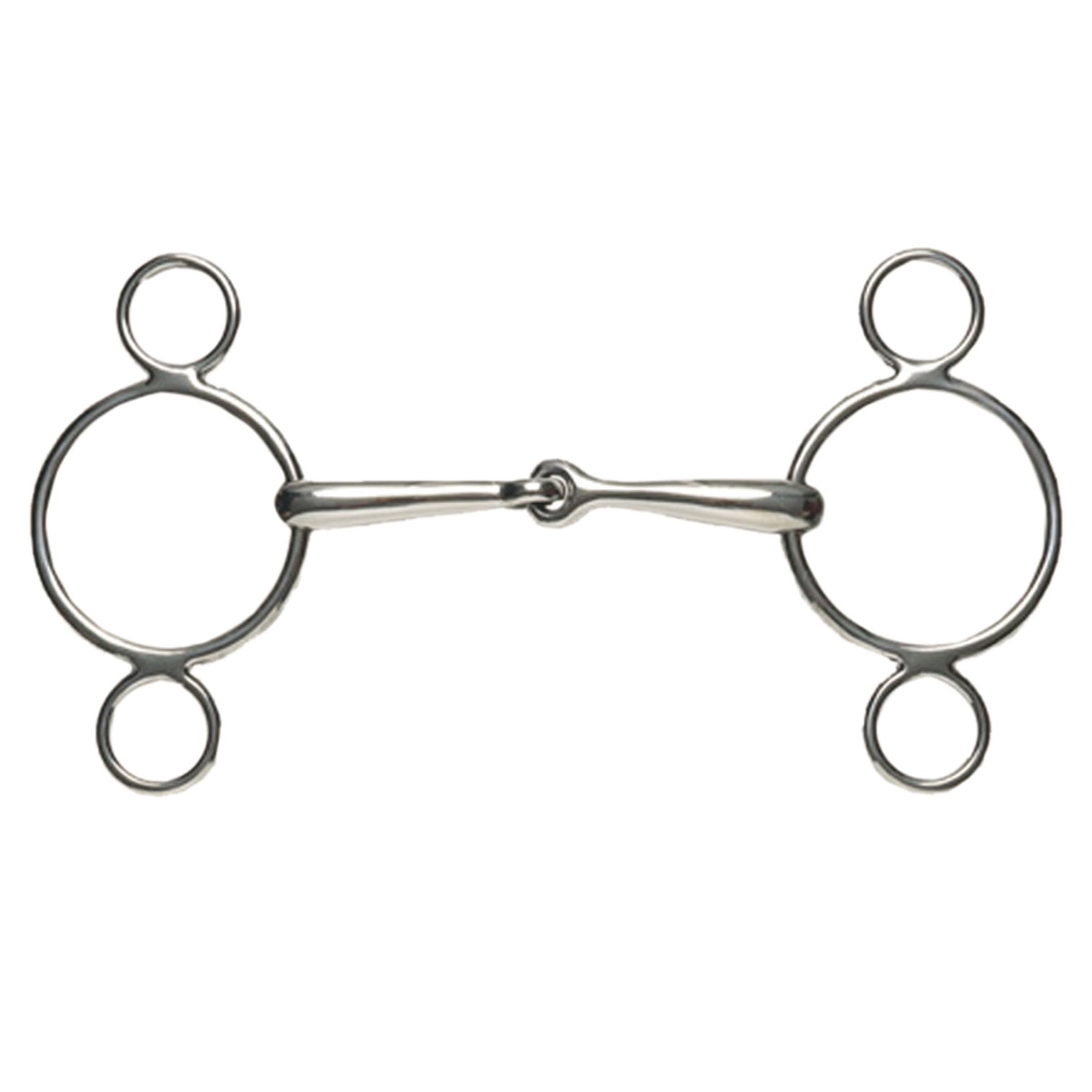 Korsteel Stainless Steel Jointed 2 Ring Dutch Gag Bit, 5"