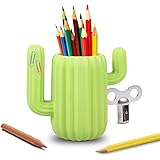 LUCKSTAR Pen Holder - Cactus Pen Container Desk Supplies Organizer Pen Holder Desktop Organiser Pencil Pot Stationery Desk Tidy Pencil Container Organizer Office Stationery Supplier Gift (Green)