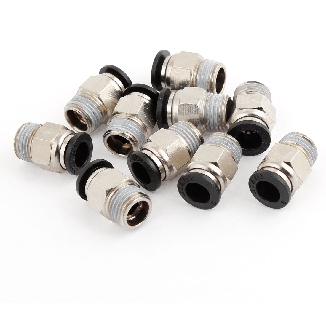 sourcingmap 10PCS 8mm Tube 1/4" PT Thread Quick Connector Pneumatic Air Fittings