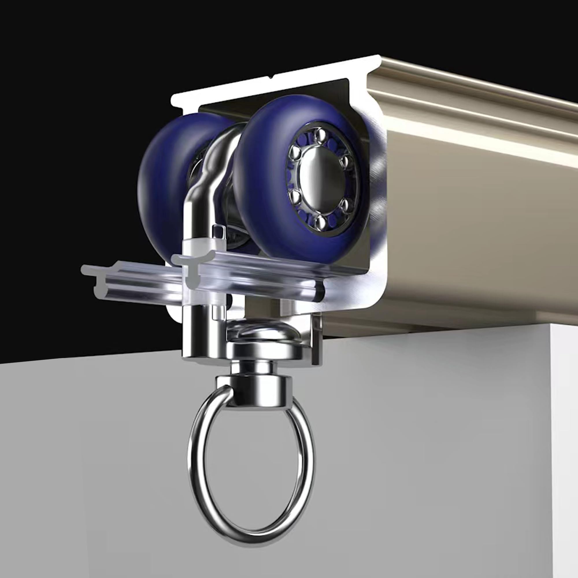 Photo 1 of Ceiling Curtain Track Ceiling Mounted Curtain Rail for Curtains, Drapes, and Room Dividers Ceiling or Wall Mount Curtain Track Room Divider-Sliding Curtain Rail for Living room (champagne, 2m)