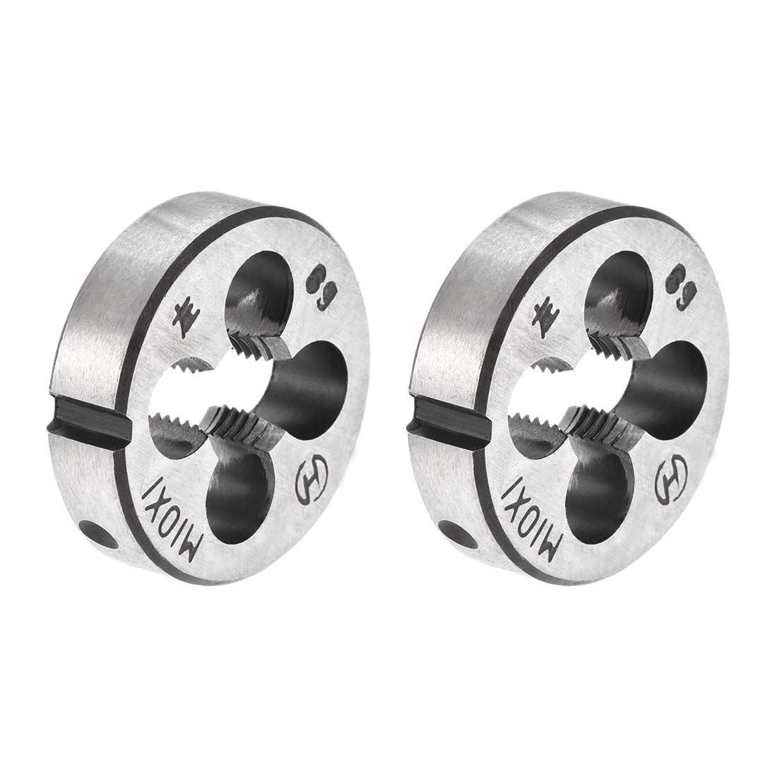 sourcing map M10 X 1 Metric Round Die, Machine Thread Left Hand Threading Die, Alloy Tool Steel Screw Thread Cutting Die, 2pcs