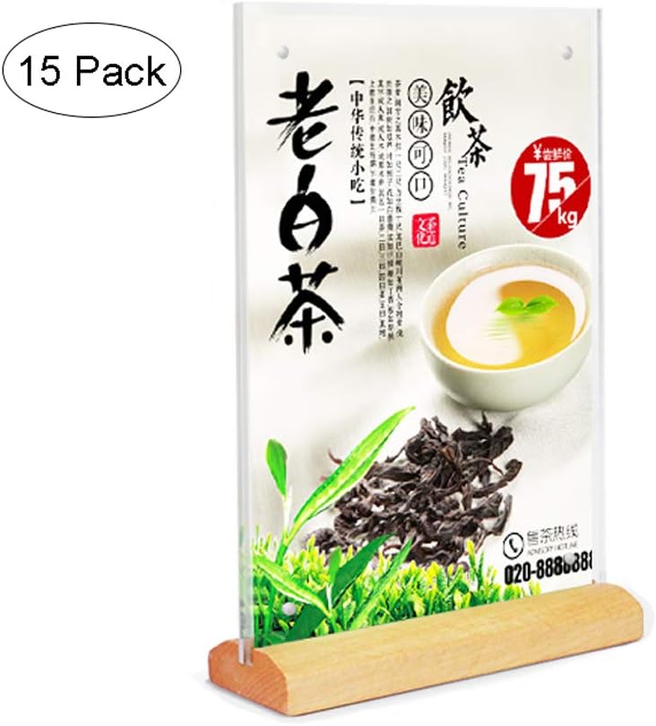 Sign Holder Menu Holder For 100 * 210mm（5,10,15,20,1,3 Pack） Acrylic Poster Lean To Perspex Leaflet Stands Thickness Plastic Marketing Display For School Business